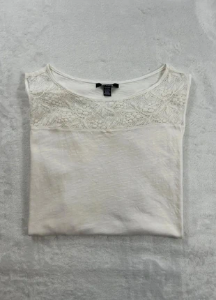 Chemise de nuit sans manches dentelée unie Chaps - Taille XL Femme - Blanc crème, merk: CHAPS, staat: Goed, maat: XL / 42 / 14, € 3,00, € 3,85 inclusief Kopersbescherming