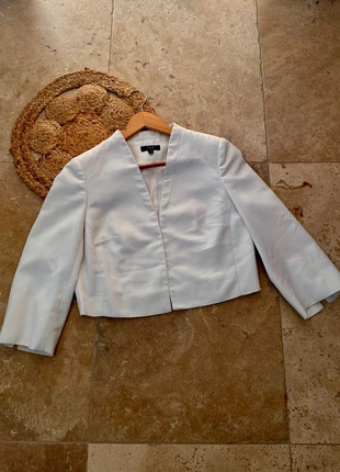 Veste courte de tailleur / Blazer blanc, brand: 123, condizioni: Ottime, taglia: S / IT 40 / EU 36, €9.00, €10.15 include la Protezione acquisti