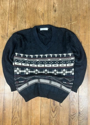 Pull maille vintage laine col V motifs rayures multicolore Made in England M, marque: Vintage Dressing, état: Bon état, taille: M, 12,60 €, 13,93 € Protection acheteurs (Pro) incluse