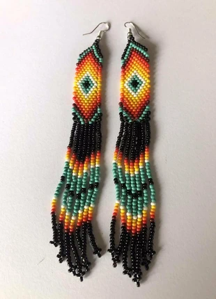 Paire de boucles d’oreilles ethnique en perles, marque: Miyuki, état: Très bon état, 12,50 €, 13,83 € Protection acheteurs incluse