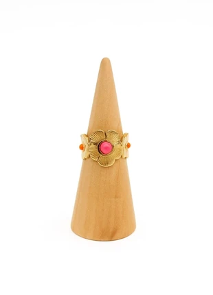 Bague femme doré rose orange en acier inoxydable ajustable, estado: Muito bom, tamanho: Ajustável, €10.00, €11.20 inclui Proteção do Comprador