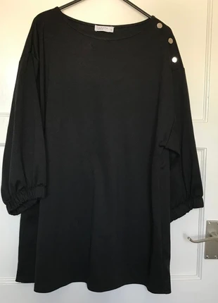 Papaya Black 3/4 Sleeve Top Size 10 Round Neck Faux Gold Button Detail Oversized Ladies, brand: Papaya, condition: Very good, size: S / UK 8-10, £3.00, £3.85 includes Buyer Protection Pro