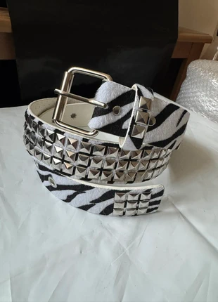 Zebra print studded belt new y2k 110cm, brand: y2k, condition: New without tags, size: 44 inches, £8.50, £9.63 includes Buyer Protection