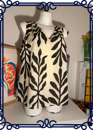 🌿 Top imprimé feuilles noir et blanc – Primark Cares – Taille 44 (neuf), marque: Primark, état: Neuf avec étiquette, taille: XXL / 44 / 16, 7,00 €, 8,05 € Protection acheteurs incluse