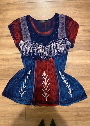 Vintage Boho Chic Aesthethic Sequin Embroidery Floaty Babydoll Short Sleeve Tunic Top 00s, brand: Vintage Dressing, condition: Very good, size: S / 8, £7.50, £8.58 includes Buyer Protection