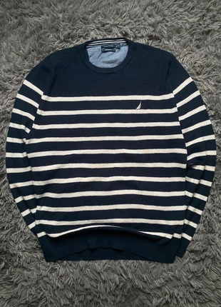 Nautica vintage Navtech crewneck striped sweater, merk: Nautica, staat: Goed, maat: XL, € 14,95, € 16,40 inclusief Kopersbescherming