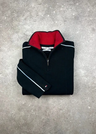 Half-zip 1/4 Zip Pull Col Camionneur Tommy Hilfiger Taille L Femme Noir Logo Sur Manche Coton #T10, marca: Tommy Hilfiger, estado: Muito bom, tamanho: L / 40 / 12, €20.00, €21.70 inclui Proteção do Comprador Pro