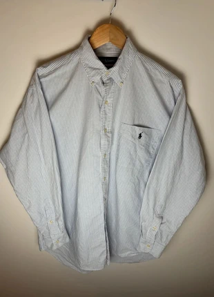 Chemise à rayures blanche et bleue Ralph Lauren XL, merk: Ralph Lauren, staat: Heel goed, maat: XL, € 44,00, € 46,90 inclusief Kopersbescherming Pro