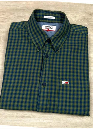 Chemise Tommy Hilfiger petit Carreaux bûcheron bleu et vert Regular Fit manche longue - S homme, brand: Tommy Hilfiger, condizioni: Ottime, taglia: S, €18.00, €19.60 include la Protezione acquisti