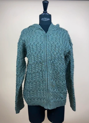 Cardigan Vert à Capuche en Laine - Taille M, marque: Aran Crafts, état: Très bon état, taille: M / 38 / 10, 49,00 €, 52,15 € Protection acheteurs incluse