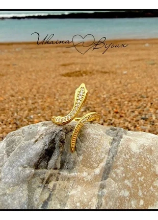 Bague serpent en acier inoxydable et zircons - Uhaina Bijoux, brand: Uhaina Bijoux, condition: New with tags, size: Adjustable, €9.00, €10.15 includes Buyer Protection Pro