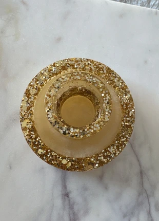 Bougeoir de Noël doré/blanc nacré, état: Neuf avec étiquette, 3,00 €, 3,85 € Protection acheteurs (Pro) incluse