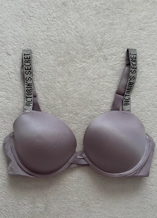 Purple Victoria's Secret push-up bra with diamante shine silver straps, brand: Victoria's Secret, condition: Good, size: 36C, £16.00, £17.50 includes Buyer Protection Pro