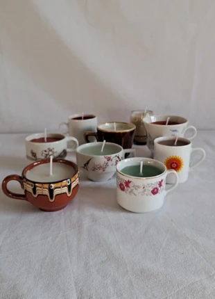 Bougie faite maison dans des tasses, marque: Fait Main, état: Neuf sans étiquette, 2,00 €, 2,80 € Protection acheteurs incluse