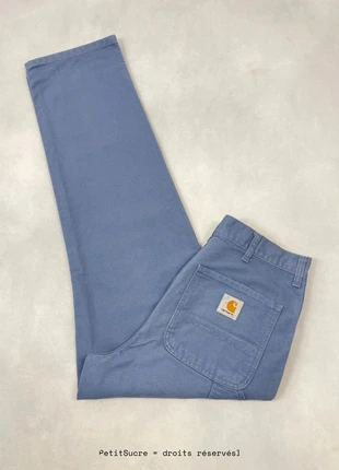 Jean Carhartt wip Bleu Single Knee Pant Large Baggy Carpenter Denim - Taille M w31 #1440, marca: Carhartt, estado: Muito bom, tamanho: PT 40 | W31, €49.00, €52.15 inclui Proteção do Comprador Pro