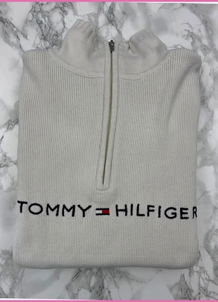 Sweat/Pull 1/4 Zip, Halfzip Tommy Hilfiger Blanc / Col camionneur / Logo brodé / Taille XL Femme, marque: Tommy Hilfiger, état: Très bon état, taille: XL / 42 / 14, 35,00 €, 37,45 € Protection acheteurs incluse