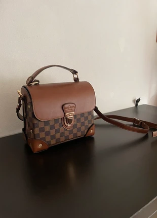 Bruine geblokte handtas schoudertas classy, marque: Fashion, état: Neuf sans étiquette, 18,00 €, 19,60 € Protection acheteurs incluse