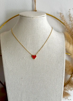 Collier femme doré cœur rouge acier inoxydable tendance, marque: Tendance, état: Très bon état, 6,90 €, 7,95 € Protection acheteurs (Pro) incluse