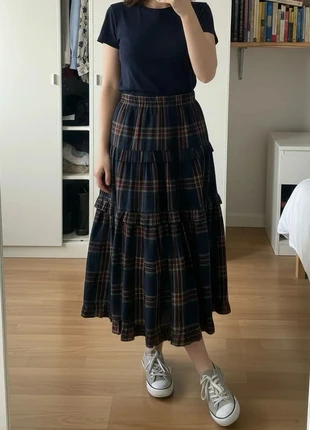 Jupe longue à carreaux bleu marine et rouge style boho gothique vintage taille S, brand: fenril, condition: Very good, size: S / 36 / 8, €36.90, €39.45 includes Buyer Protection