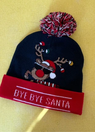 🦌 Bonnet hivernal homme, jamais utilisé, "Bye bye Santa”, brand: Made In Italy, condition: New without tags, size: One size, €4.00, €4.90 includes Buyer Protection