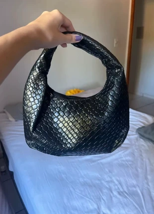 Sac à main noir tressé en simili cuir – style Baguette / Hobo neuf, brand: Boutique indépendante, condition: New without tags, €17.00, €18.55 includes Buyer Protection