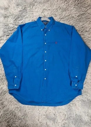 Chemise Ralph Lauren bleu roi logo Pony rouge XL 100% coton Blaire vintage 90s, brand: Ralph Lauren, condition: Good, size: XL, €25.00, €26.95 includes Buyer Protection Pro