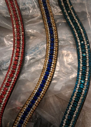 Frontal strass turquoise poney, marque: Strass, état: Neuf, 12,00 €, 13,30 € Protection acheteurs incluse