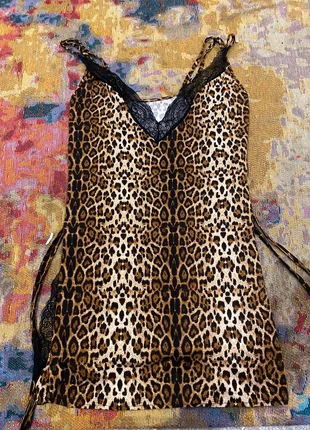 Brown and black leopard print lingerie dress (size L), condition: New without tags, size: L / UK 16-18, £7.00, £8.05 includes Buyer Protection