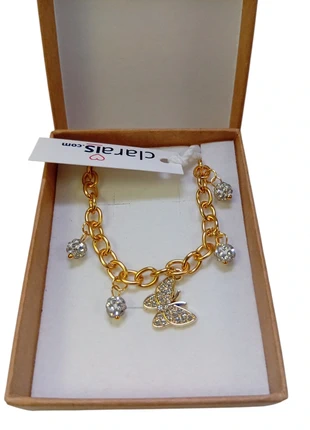 Bracciale Dorato a Catena Ciondolo farfalla, brand: Clarais, condizioni: Nuovo con cartellino, €2.90, €3.75 include la Protezione acquisti Pro