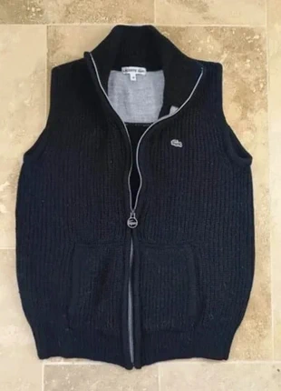 Pull zippé avec poches sans manche - Femme S - Noir - Acrylique/Alpaga/Laine, marque: Lacoste, état: Très bon état, taille: S / 36 / 8, 40,00 €, 42,70 € Protection acheteurs (Pro) incluse