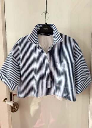 Chemise crop Zara rayée – taille S, parfait état, marque: Zara, état: Très bon état, taille: S / 36 / 8, 22,00 €, 23,80 € Protection acheteurs incluse