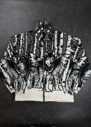 Veste polaire vintage crazy motif loup 70s 80s 90s Taille S, brand: Vintage Dressing, condition: Very good, size: S, €30.00, €32.20 includes Buyer Protection Pro