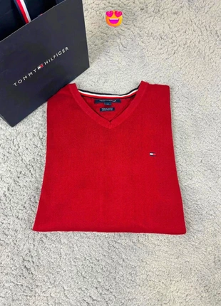 Sweat pull Col V en coton Tommy Hilfiger Bordeaux - Taille S - Homme, marque: Tommy Hilfiger, état: Très bon état, taille: S, 15,00 €, 16,45 € Protection acheteurs (Pro) incluse