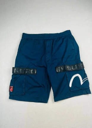 Short Cargo Evisu Kuro Bleu Marine Coton Patchs Élastique Y2K - Taille FR44, marca: Evisu, estado: Muy bueno, tamaño: W35 | ES 44, 79,90 €, 84,60 € Protección al comprador Pro incluida