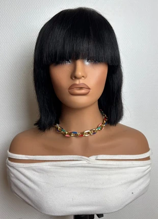 Perruque brésilienne de vrais cheveux 100% naturels, frange 10 pouces, marca: ketsia Virgin hair, estado: Muito bom, €59.00, €62.65 inclui Proteção do Comprador