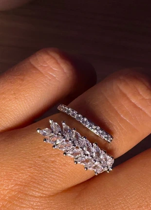 🩶 Bague argent – Cristaux blancs & strass scintillants, brand: Argent, condition: New with tags, size: Adjustable, €10.00, €11.20 includes Buyer Protection