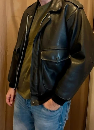 Blouson aviateur vintage Creeks Flight Coat Homme L – Véritable cuir noir collector, merk: Creeks, staat: Heel goed, maat: L, € 99,00, € 104,65 inclusief Kopersbescherming