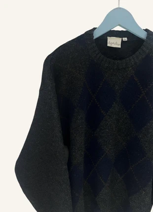 Vintage dark argyle knit wool sweater, marque: Vintage Dressing, état: Très bon état, taille: L / 40 / 12, 24,00 €, 25,90 € Protection acheteurs incluse