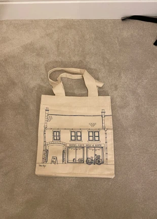 Canvas Vintage Limited Edition Tote Bag – Blue Streetscape Design, Many Pockets & Eco-Friendly, brand: Re-wrap, condition: Very good, £18.00, £19.60 includes Buyer Protection