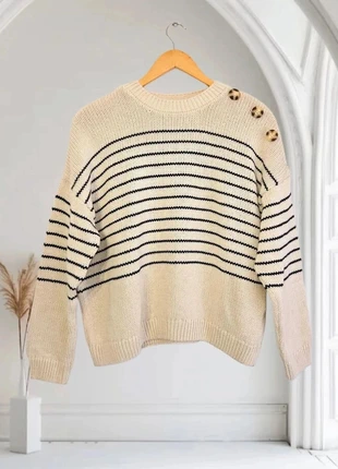 Pull Marin Rayé - Bleu Marine & Blanc Crème - Pimkie Taille 38 M, brand: Pimkie, condition: Very good, size: M / 38 / 10, €14.00, €15.40 includes Buyer Protection Pro