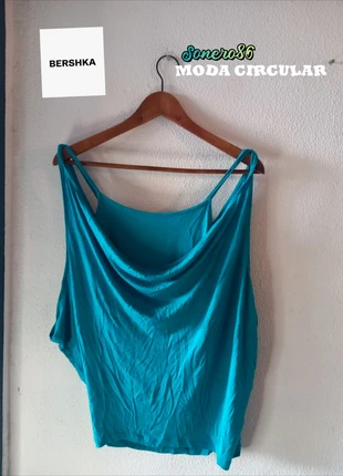 Top doble azul ancho talla S/36, marque: Bershka, état: Très bon état, taille: S / 36 / 8, 4,00 €, 4,90 € Protection acheteurs incluse