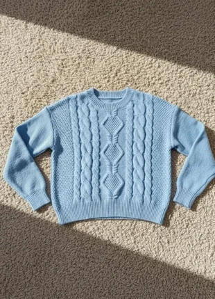 Pull bleu ciel torsadé en maille épaisse 🩵, brand: Terre Lointaine, condition: Very good, size: S / 36 / 8, €42.99, €45.84 includes Buyer Protection