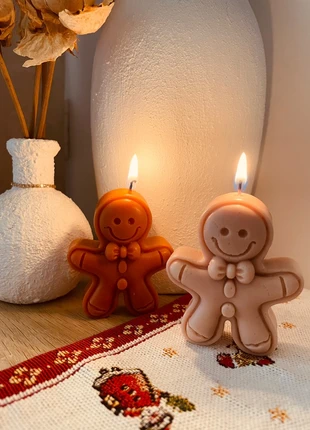 Bougies bonhomme pain d’épices, marque: Lady So Créations, état: Neuf sans étiquette, 8,00 €, 9,10 € Protection acheteurs incluse