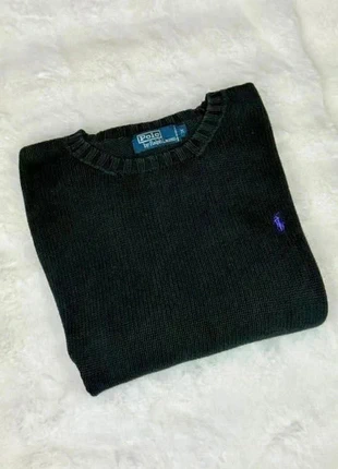 Pull maille Ralph Lauren noir – 100% coton – Logo violet brodé – Style casual chic vintage old money, marca: Ralph Lauren, estado: Muy bueno, tamaño: M, 50,00 €, 53,20 € Protección al comprador incluida