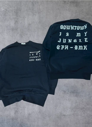 🖤🔥 Vintage Gothic Oversized Sweatshirt “Downtown Is My Jungle” 🐾 Y2K Black Print 💥🧊, brand: Vintage Dressing, condizioni: Ottime, taglia: S, €15.90, €17.40 include la Protezione acquisti