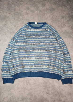 Pull vintage cosby XXL bleu beige acrylique laine, marke: Vintage Dressing, zustand: Sehr gut, größe: XXL, 25,00 €, 26,95 € beinhaltet Vinted-Käuferschutz Pro