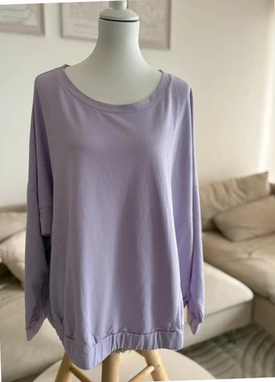 Pull sweat lilas manches courtes sheego – coupe ample 2XL/52-54, marca: sheego, estado: Novo com etiquetas, tamanho: 7XL / 54 / 26, €10.00, €11.20 inclui Proteção do Comprador Pro