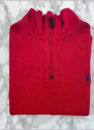 Pull 1/4 Zip Ralph Lauren Rouge / Logo brodé Bleu marine / Taille M Homme, marque: Ralph Lauren, état: Très bon état, taille: M, 52,25 €, 55,56 € Protection acheteurs incluse