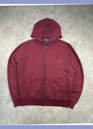 Pull / veste zippée à capuche Ralph Lauren bordeaux logo brodé noir - taille M, brand: Ralph Lauren, condizioni: Buone, taglia: M, €44.90, €47.85 include la Protezione acquisti Pro