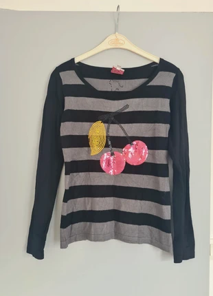 Pull Lola Espeleta rayé gris et noir motif pailletés, marque: Lola Espeleta, état: Très bon état, taille: M / 38 / 10, 6,00 €, 7,00 € Protection acheteurs incluse
